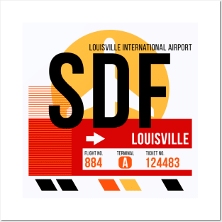 Louisville (SDF) Airport // Sunset Baggage Tag Posters and Art